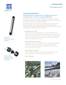 YSI IQ SensorNet FDO C1D2 Sensor Specification Sheet