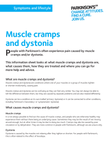 Muscle cramps and dystonia information sheet