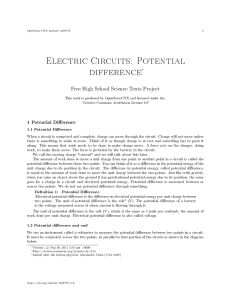 Electric Circuits: Potential difference