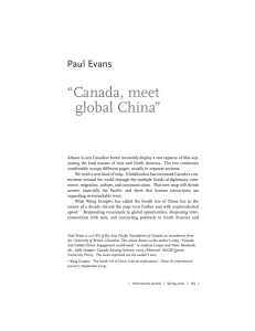Canada, meet global China - Asia Pacific Foundation of Canada