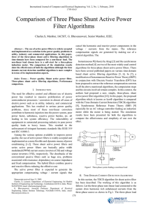 Comparison of Three Phase Shunt Active Power Filter