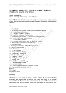 Modeling and Design of Solar Energy Systems Including