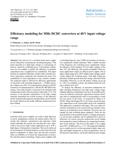 Efficiency modeling for MHz DCDC converters at 40 V input voltage