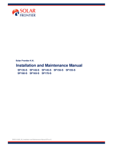 Installation and Maintenance Manual