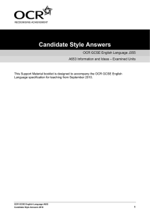 Information and ideas - Candidate style answers