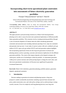 Incorporating short-term operational plant constraints into