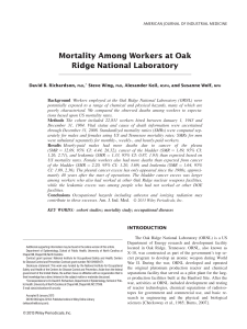 Mortality among workers at Oak Ridge National Laboratory