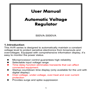 User Manual Automatic Voltage Regulator