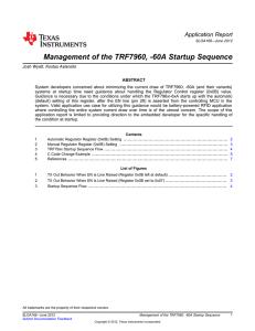 Management of the TRF7960 and TRF7960A Startup Sequence