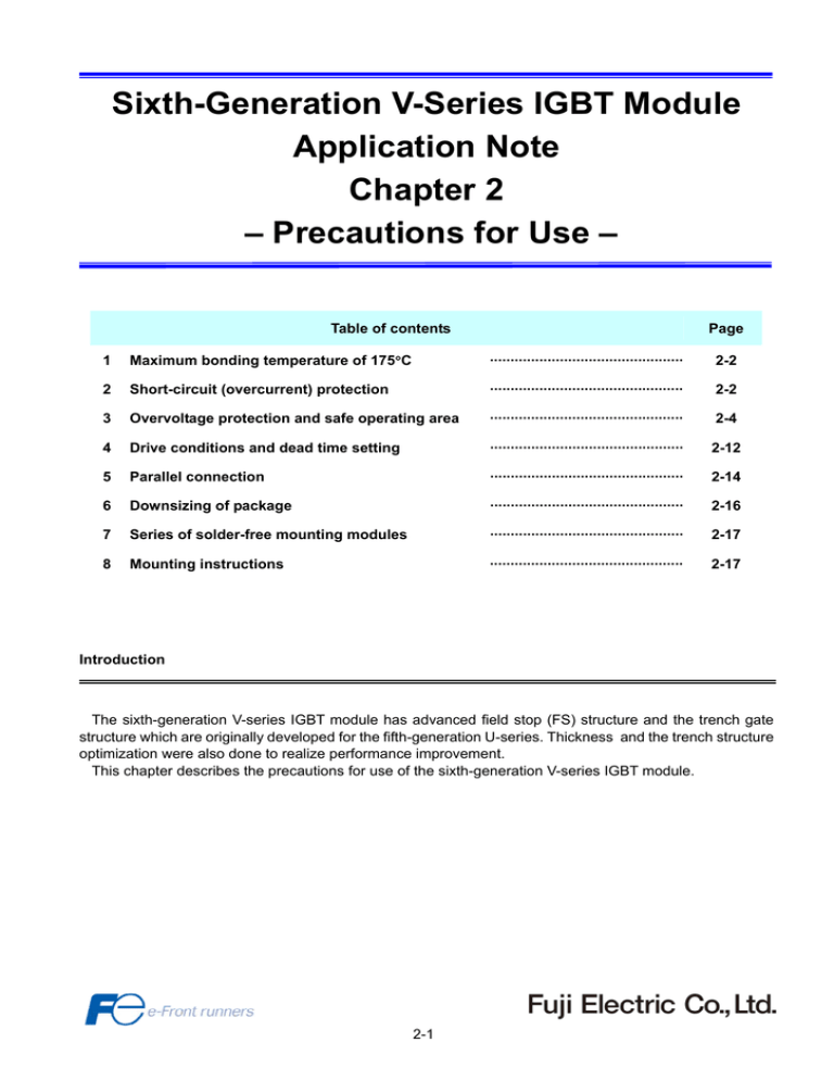 SixthGeneration VSeries IGBT Module Application Note Chapter 2