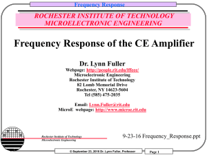 Frequency Response of the CE Amplifier - RIT