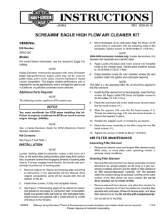 screamin` eagle high flow air cleaner kit - Harley