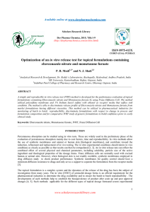 Optimization of an in vitro release test for topical formulations