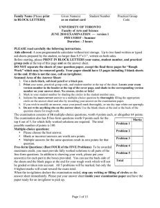 Page 1 of 13 Family Name (Please print Given Name(s) Student