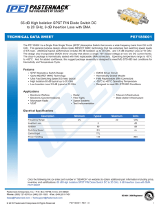 65 dB High Isolation SPST PIN Diode Switch DC to 20 GHz, 6 dB