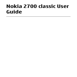 Nokia 2700 classic User Guide - The History of Ringtones | Specialty