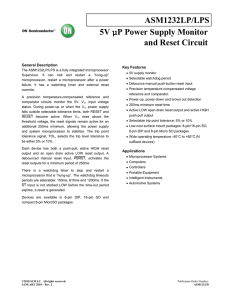 ASM1232LP/LPS 5V µP Power Supply Monitor and Reset Circuit