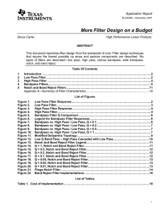 More Filter Design on a Budget