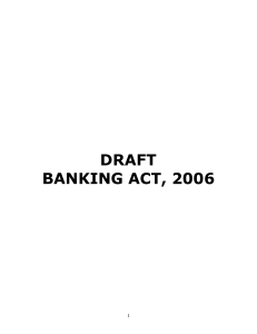 Draft Banking Act 2006 - State Bank of Pakistan