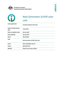 Next Generation SLIVER solar cells