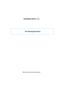GUIDANCE NOTE 1.5.3 The Pricing Document