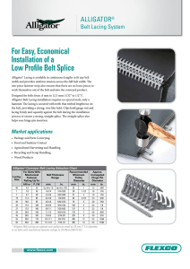 For Easy, Economical Installation of a Low Profile Belt Splice