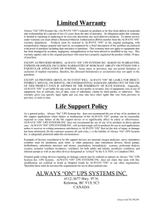 Limited Warranty Life Support Policy