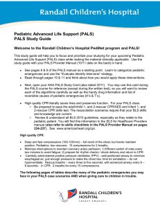 Pediatric Advanced Life Support (PALS) PALS