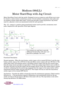 Modicon (984LL) Motor Start/Stop with Jog Circuit
