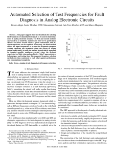 Automated Selection of Test Frequencies for Fault Diagnosis in