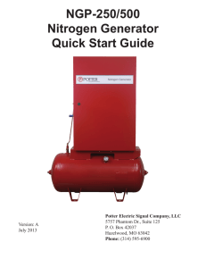 NGP-250/500 Nitrogen Generator Quick Start Guide