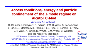 Access conditions, energy and particle confinement of the