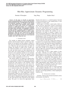 Min-Max Approximate Dynamic Programming