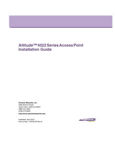 Altitude™ 4022 Series Access Point Installation