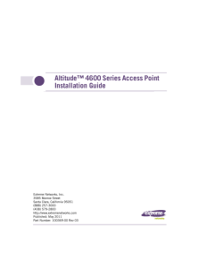 Altitude™ 4600 Series Access Point Installation