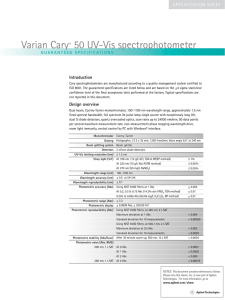 Varian Cary® 50 UV-Vis spectrophotometer