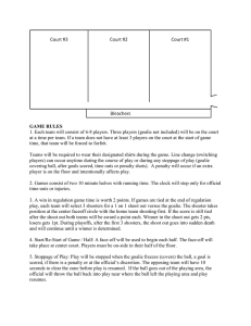 GAME RULES 1. Each team will consist of 6-8 players. Three