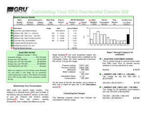 Calculating Your GRU Residential Electric Bill