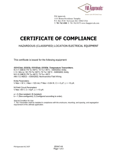 FM Certificate Intrinsically Safe PR Transmitters FM 2D5A7AX