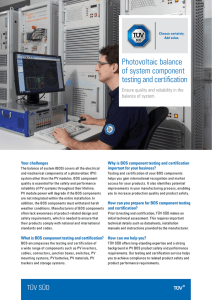 Photovoltaic balance of system component testing and