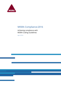 MISRA Compliance 2016: Achieving compliance with MISRA coding