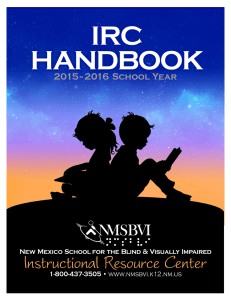IRC Handbook 2015/16 - New Mexico School for the Blind and