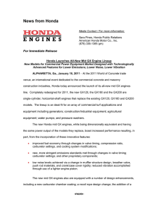 Honda Launches All-New Mid GX Engine Lineup