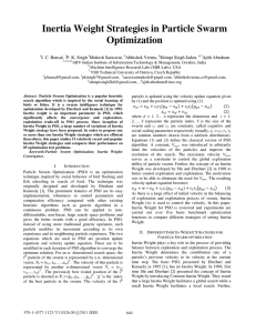 Inertia Weight Strategies in Particle Swarm Optimization