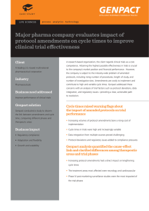 Major pharma company evaluates impact of protocol amendments