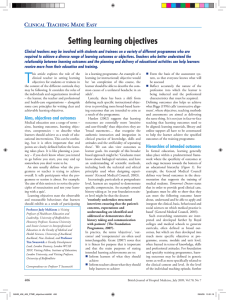 Setting learning objectives - Multiprofessional Faculty Development