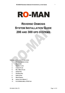 reverse osmosis system installation guide 200 and - Ro