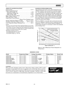 Analog Devices AD8002AR datasheet: pdf