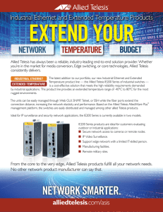 Industrial Ethernet and Extended Temperature Products alliedtelesis