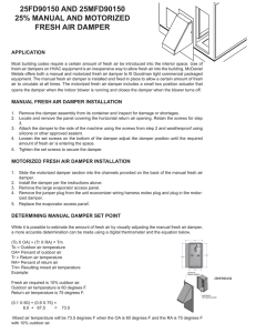 FD90150 Fresh Air Damper Installation Instruction